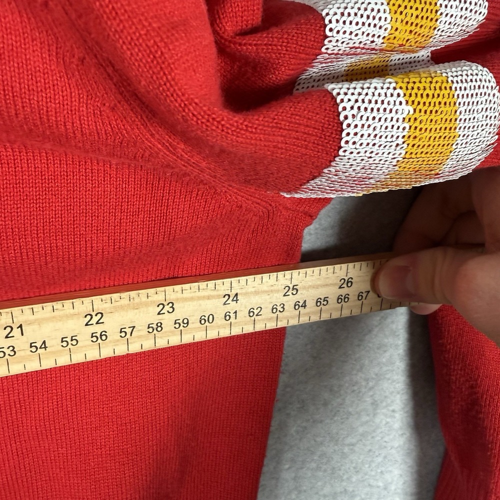 Queen of sparkles kansas city chief sweater womens XL red pullover v neck sequin - Picture 3 of 9
